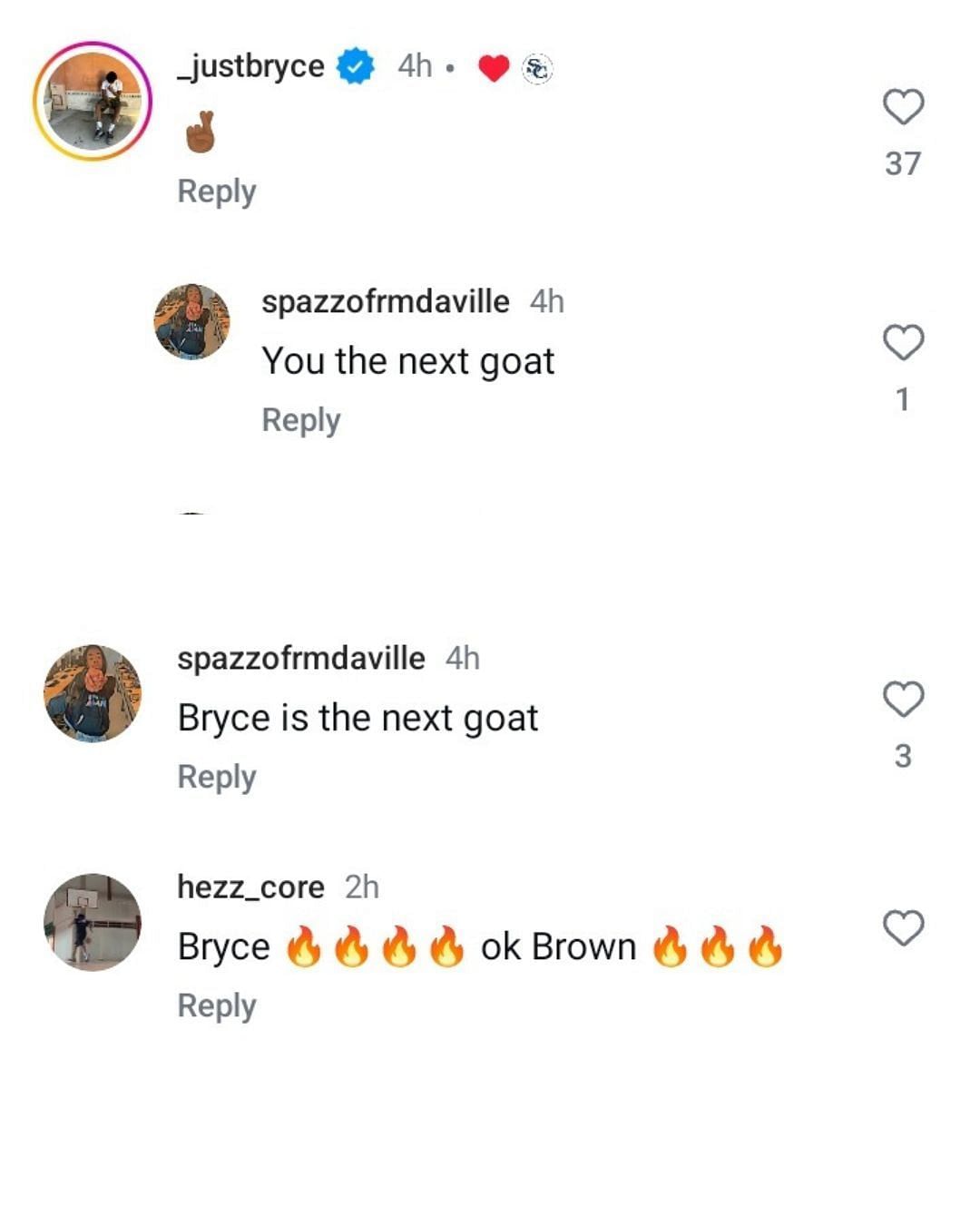 LeBron James' son, Bryce James, shares his reaction to Sierra Canyon's heartfelt tribute to him. (Images via Instagram @sierracanyonboysbasketball)